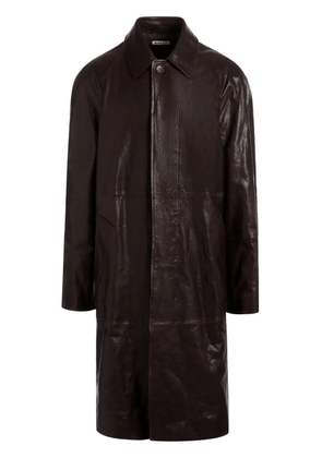 Bally leather midi coat - Brown