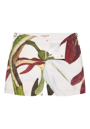 Orlebar Brown Bulldog floral-print swim shorts - White