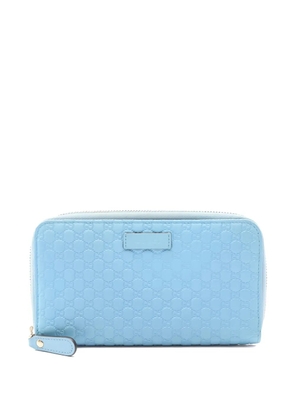 Gucci Pre-Owned micro-monogram leather wallet - Blue