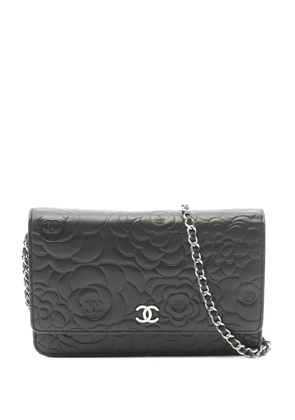 CHANEL Pre-Owned 2011 Camellia wallet-on-chain - Black