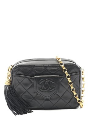 CHANEL Pre-Owned 1989-1991 chain-strap tassel mini bag - Black