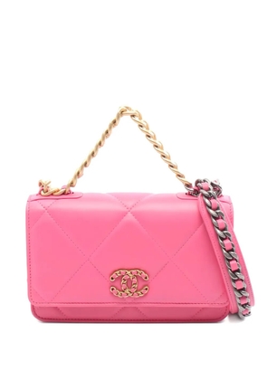 CHANEL Pre-Owned 2021 19 Dizeneuf quilted chain-strap mini bag - Pink