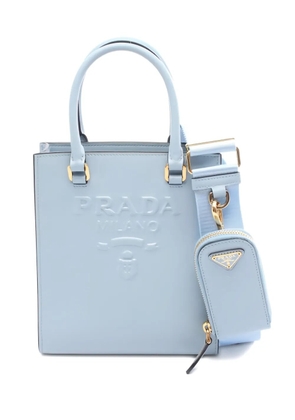 Prada Pre-Owned 2010s embossed-logo leather tote bag - Blue