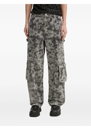 MOSCHINO JEANS floral-print cargo jeans - Grey