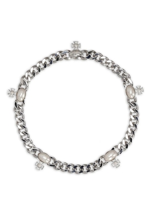 Vivienne Westwood pearl curb chain necklace - Silver