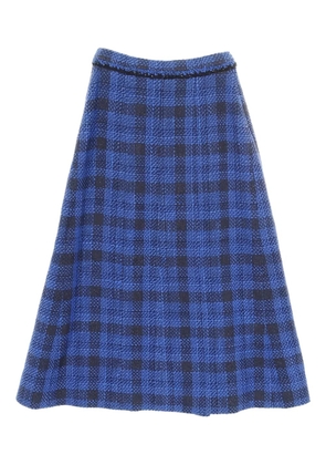 CHANEL Pre-Owned 1986-1988 button tweed midi skirt - Blue