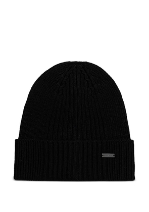 Michael Kors logo-plaque beanie hat - Black