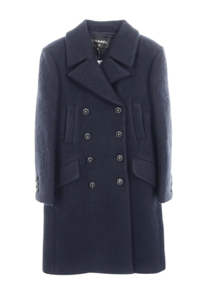 CHANEL Pre-Owned 1986-1988 double-breasted wool coat - Blue
