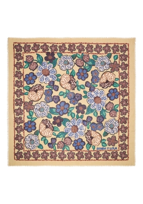 Bimba y Lola floral wool scarf - Neutrals