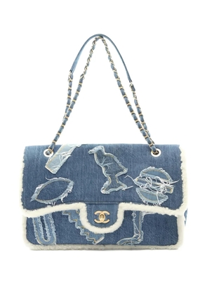 CHANEL Pre-Owned 2019 Egyptian Line chain-link denim shoulder bag - Blue