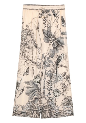 Camilla Etched Into Eternity-print silk trousers - Neutrals