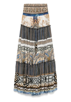 Camilla Make Me Your Mosaic Shirred Waist skirt - White