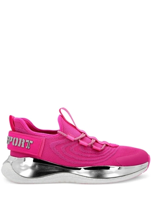 Plein Sport Runnr logo-plaque knitted sneakers - Pink