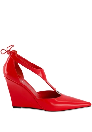Coperni T-bar wedge heeled pumps - Red