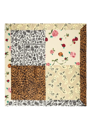 Bimba y Lola floral-print patchwork scarf - Neutrals