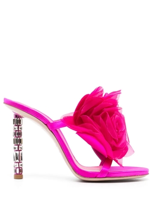 Le Silla 115mm rose-appliqué sandals - Pink