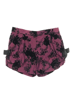 Christian Dior Pre-Owned 2010s ribbon floral shorts - Purple