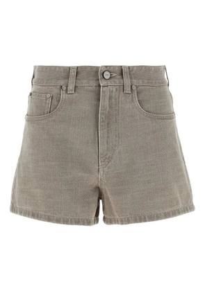 FENDI Stamp 1925 logo-embroidered denim shorts - Neutrals