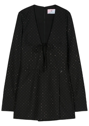 Chiara Ferragni rhinestone-embellished gabardine playsuit - Black