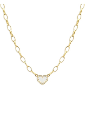 Jennifer Meyer Edith diamond pearl heart necklace - Gold