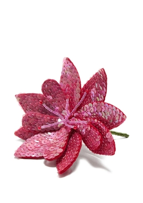 MALIPARMI sequin-flower brooch - Red