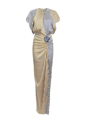 Silvia Tcherassi Kala striped maxi dress - Brown
