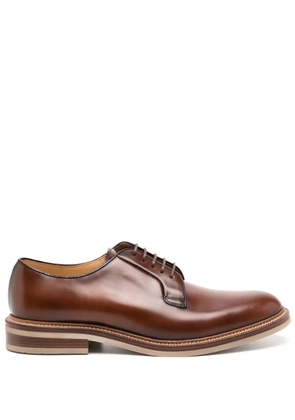 Brunello Cucinelli calfskin derby shoes - Brown