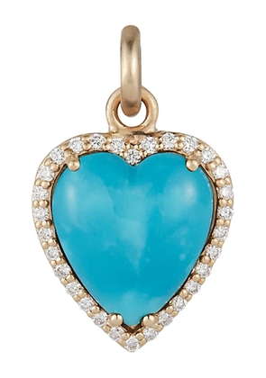 Storrow Jewelry turquoise diamond charm necklace - Gold