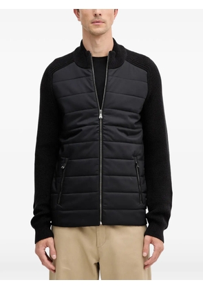 Joop! quilted-design ribbed-knit jacket - Black