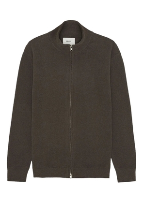 NN07 ribbed zip-up cardigan - Brown