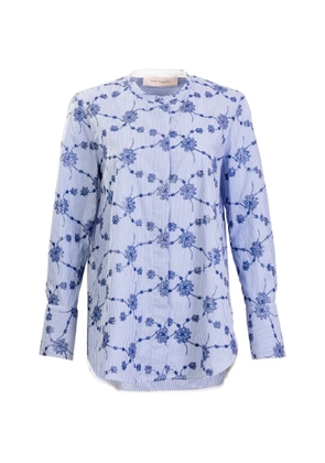 Silvia Tcherassi Cubillos embroidered-floral shirt - Blue