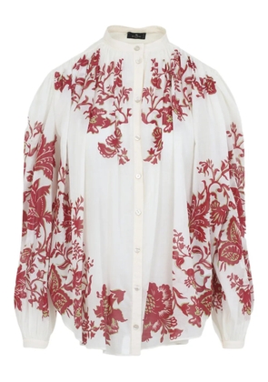 ETRO floral-print buttoned shirt - White