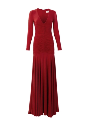 Silvia Tcherassi Lina long-sleeve V-neck maxi dress - Red