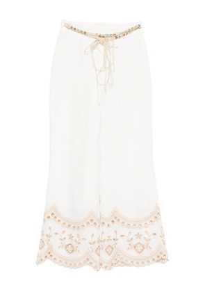 ZIMMERMANN Wanderlust beaded embroidered trousers - White