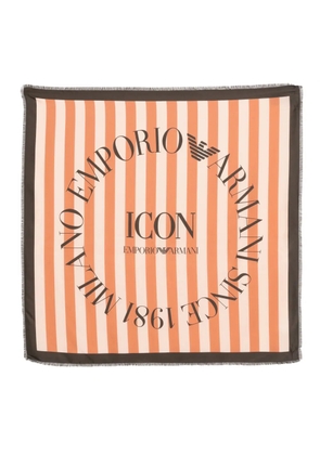Emporio Armani striped fringed scarf - Pink
