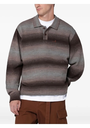 Awake NY gradient-striped polo-collar sweater - Brown