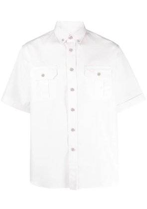 Prada logo-embroidered cotton shirt - Pink