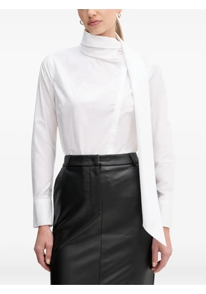 Sandro Ferrone neck-tie blouse - White