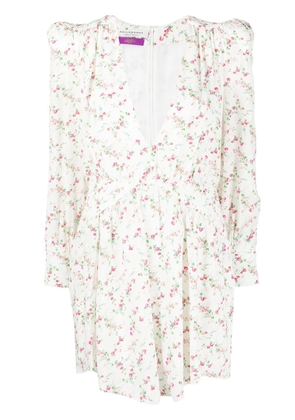 Philosophy Di Lorenzo Serafini floral-print flared silk dress - White