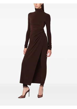 THE ANDAMANE Tessa turtleneck open-back jumpsuit - Brown