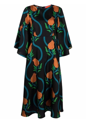 La DoubleJ Sorella silk-twill midi dress - Black