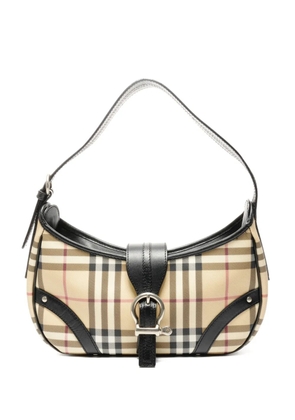 Burberry Pre-Owned 2000s tartan buckle shoulderbag - Neutrals