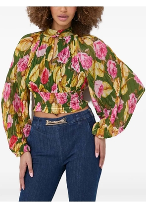 GUESS USA high-neck floral blouse - Green