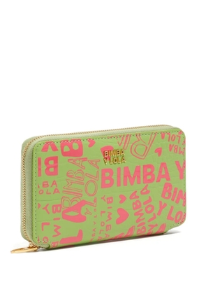 Bimba y Lola logo-plaque printed wallet - Green