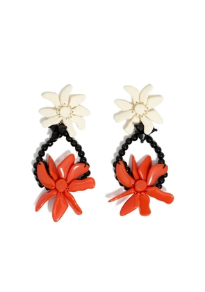 Bimba y Lola flower-beaded earrings - Orange