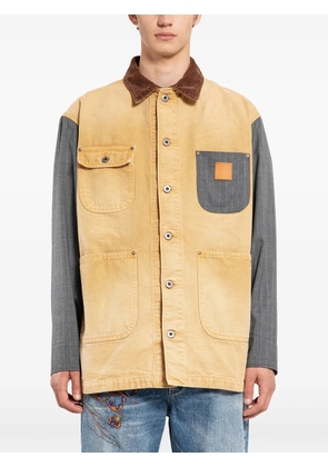 KHOKI Spliced Workwear cotton shirt jacket - Neutrals
