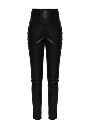 Balmain zip leather trousers - Black
