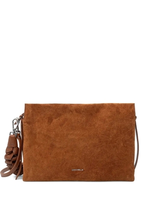 Coccinelle medium Boheme top-handle suede tote bag - Brown