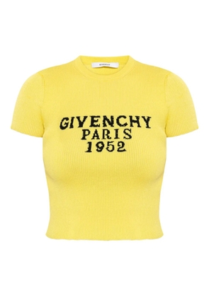 Givenchy ribbed logo top - Yellow