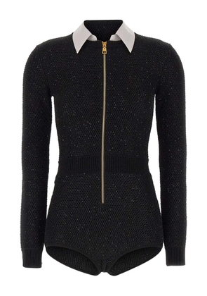 Elisabetta Franchi sequin-embellished playsuit - Black